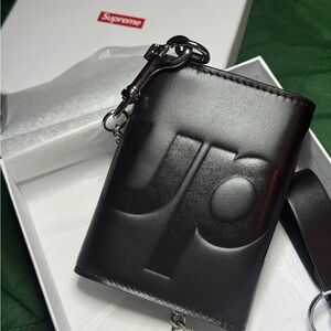 Supreme Black Embossed Leather Wallet